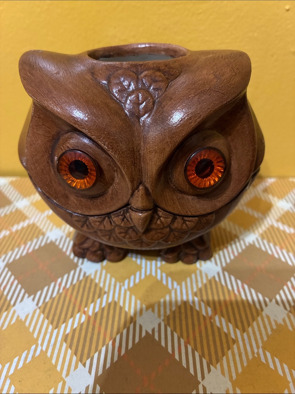 Brown Owl Decorative Accent Vase - Rustic Home Accent